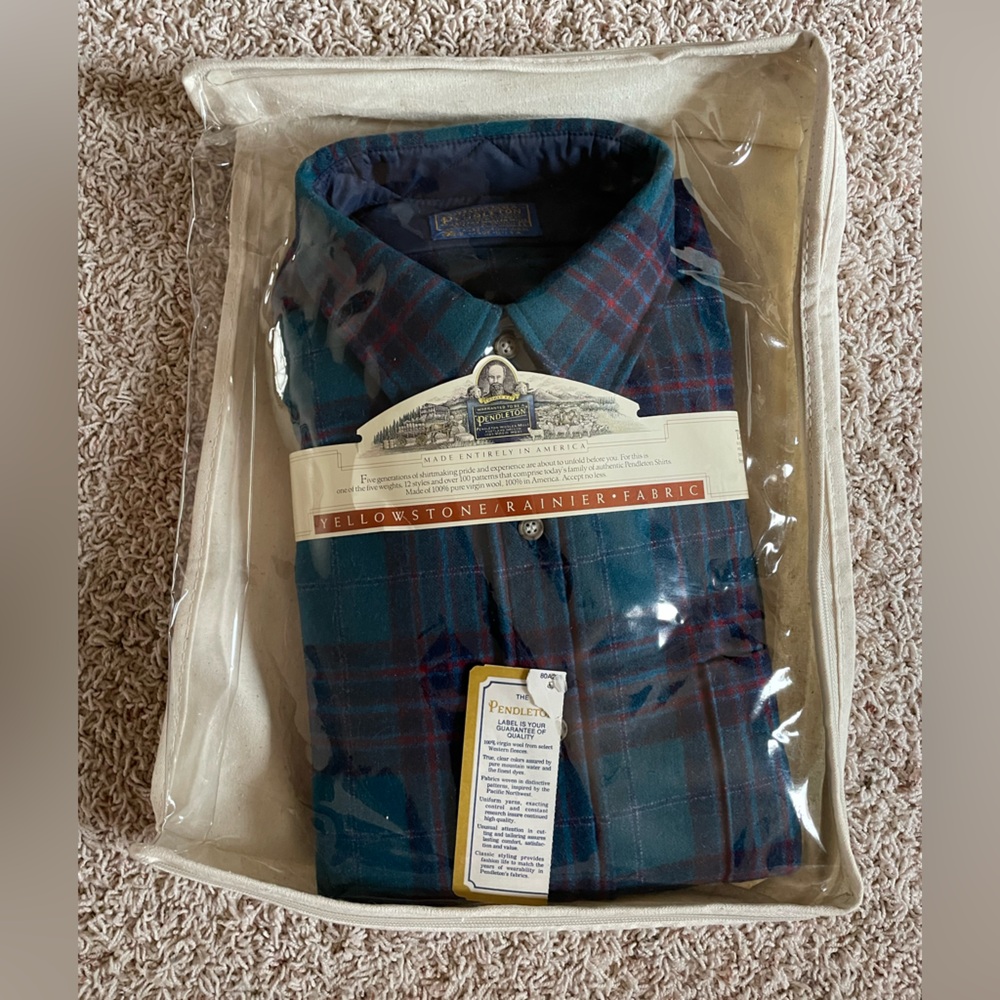 **SOLD** Pendleton Men's Plaid Shirt - Blue and Green
